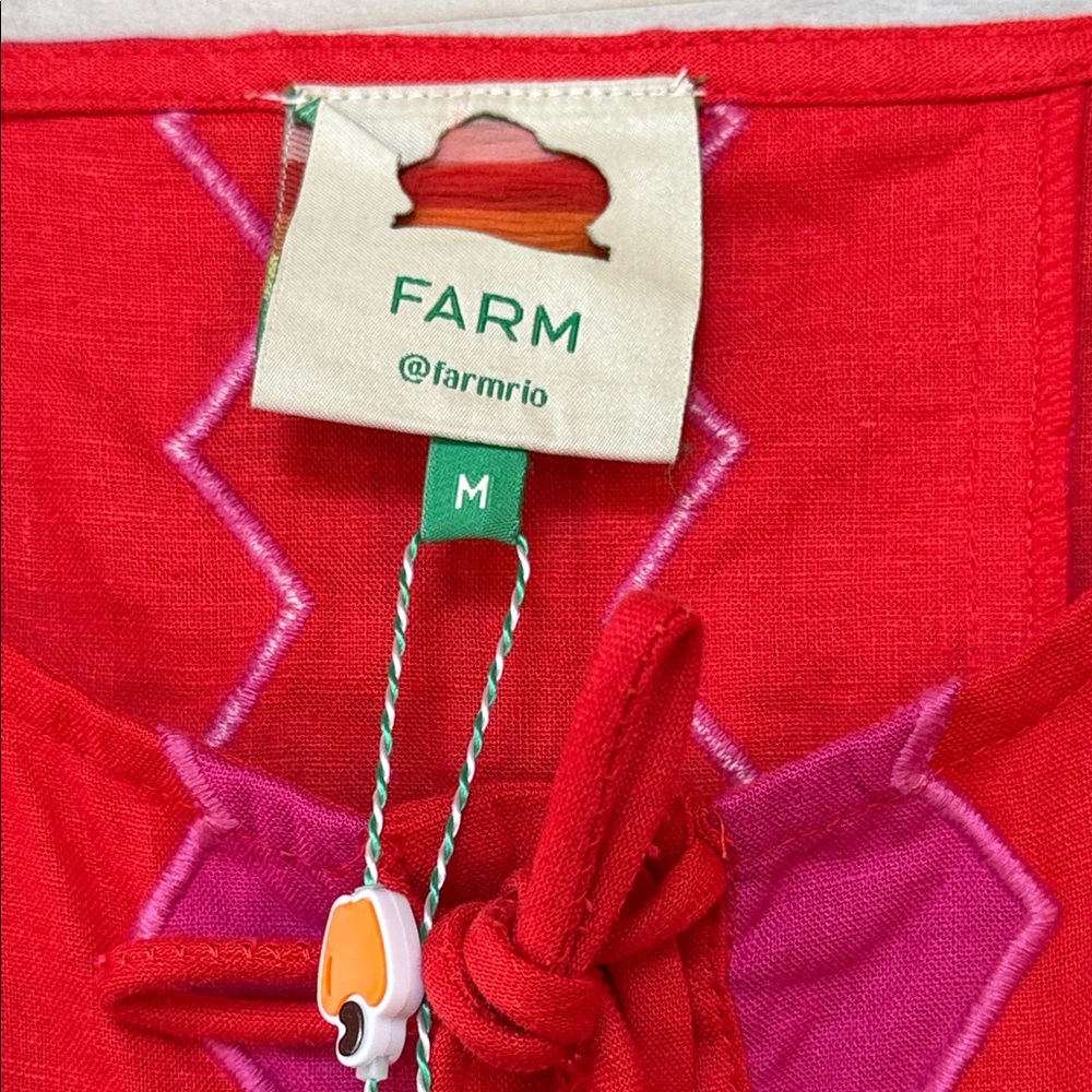 NWT Farm Rio Sunset Patchwork Maxi Dress in a red/orange multi-color size medium - Picture 7 of 14